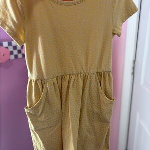 Cat & Jack Mustard Yellow Short Sleeve Pocket Dress